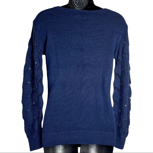 roberto VERINO Knit Sweater in Navy Blue Size 10 - Picture 2 of 6